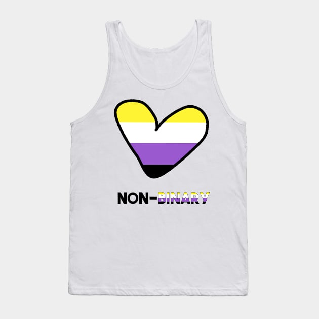 LGBTQ+ Non-Binary Heart- Love Tank Top by Vtheartist